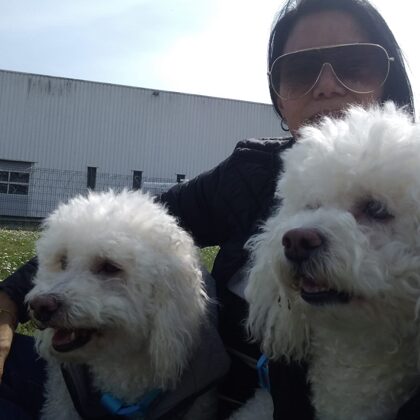 Marbella-Londres Cloe, Lolita y su dueña Jenny. Gracias